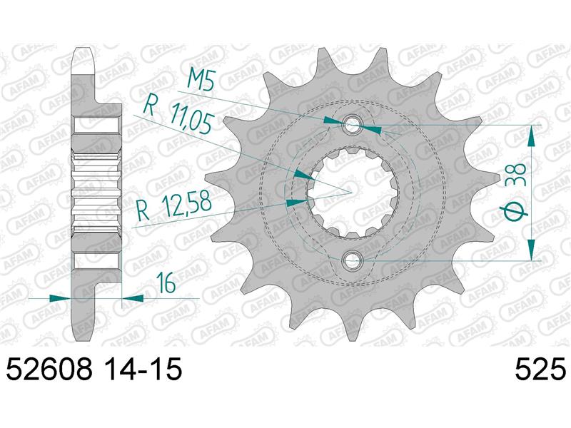 Sprednji zobnik AFAM 52608-15 (525)