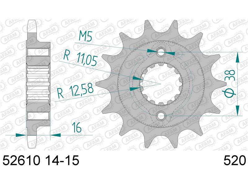 Sprednji zobnik AFAM 52610-14 (520)