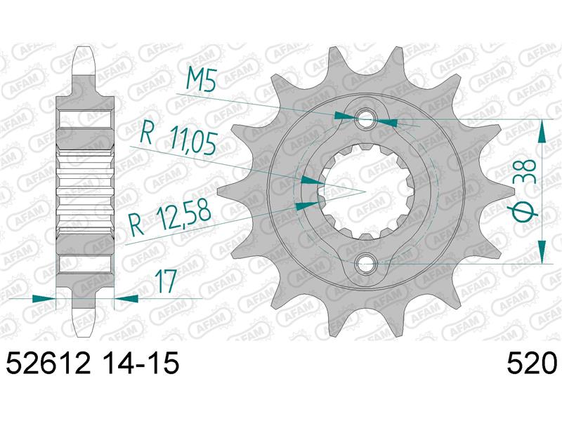 Sprednji zobnik AFAM 52612-15 (520)