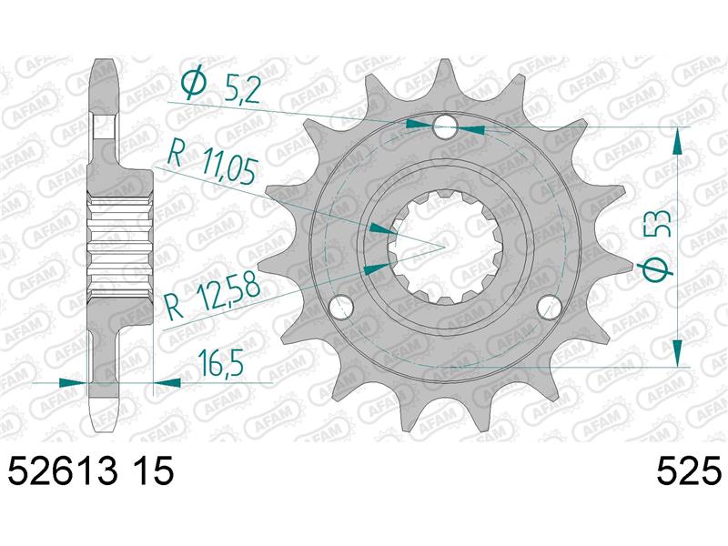 Sprednji zobnik AFAM 52613-15 (525)
