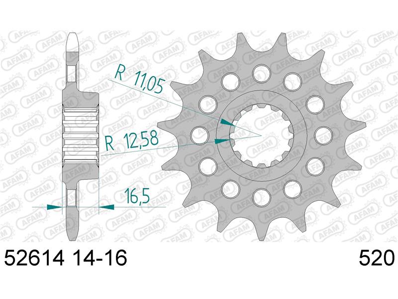 Sprednji zobnik AFAM 52614-15 (520)