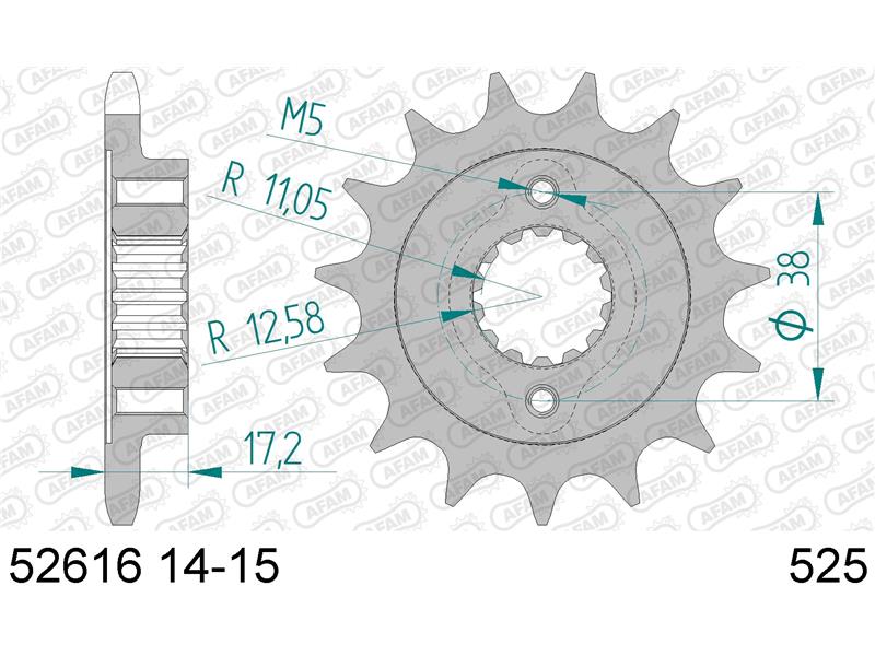 Sprednji zobnik AFAM 52616-15 (525)