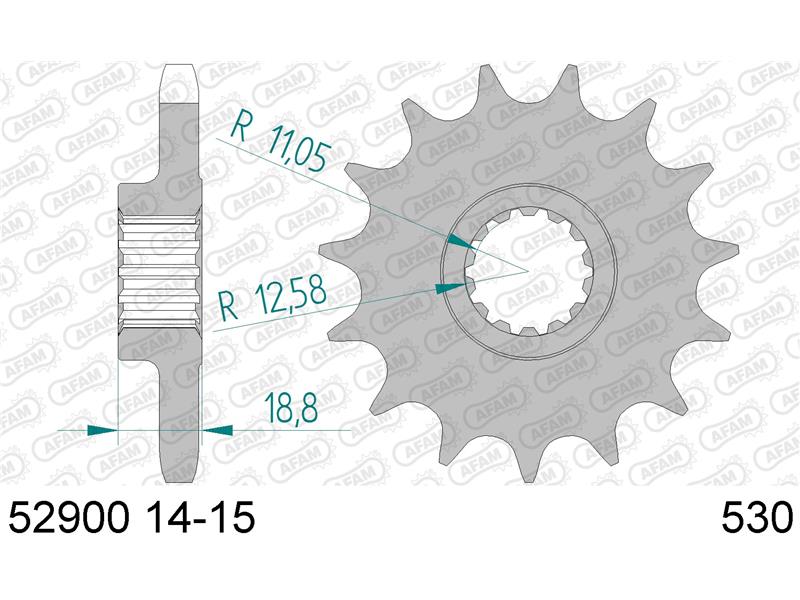 Sprednji zobnik AFAM 52900-15 (530)