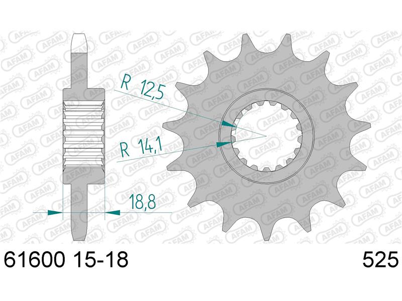 Sprednji zobnik AFAM 61600-16 (525)