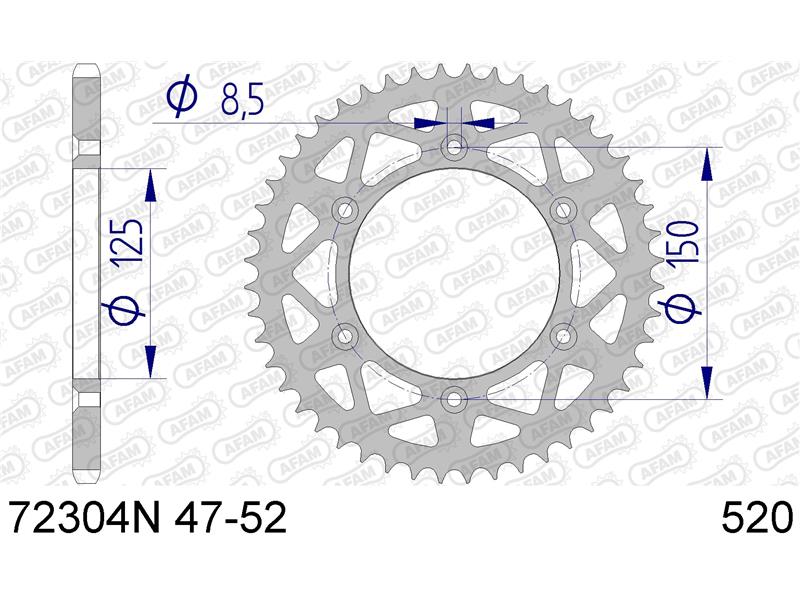 Alu zadnji zobnik AFAM 72304-47 (520)