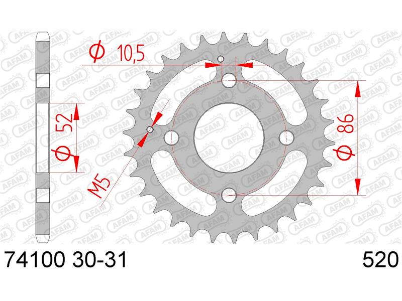 Zadnji zobnik AFAM 74100-30 (520)