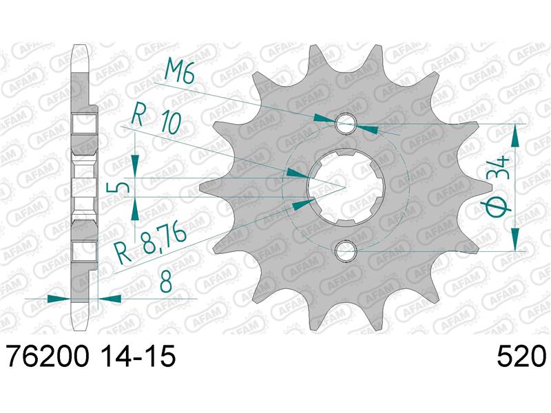 Sprednji zobnik AFAM 76200-14 (520)