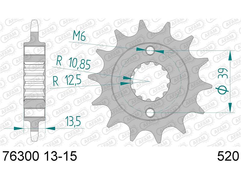 Sprednji zobnik AFAM 76300-15 (520)