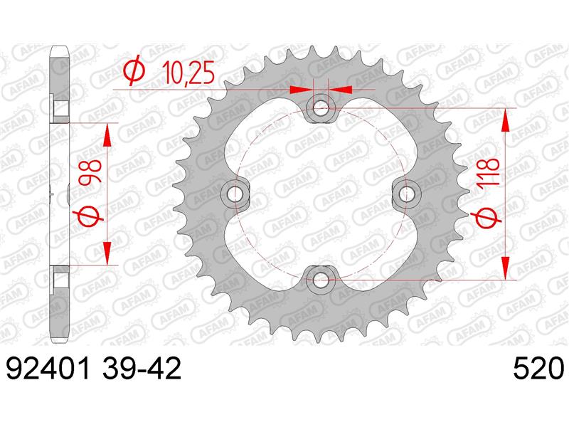 Zadnji zobnik AFAM 92401-42 (520)