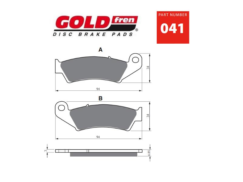 Zavorne ploščice GOLDFREN 041 K5