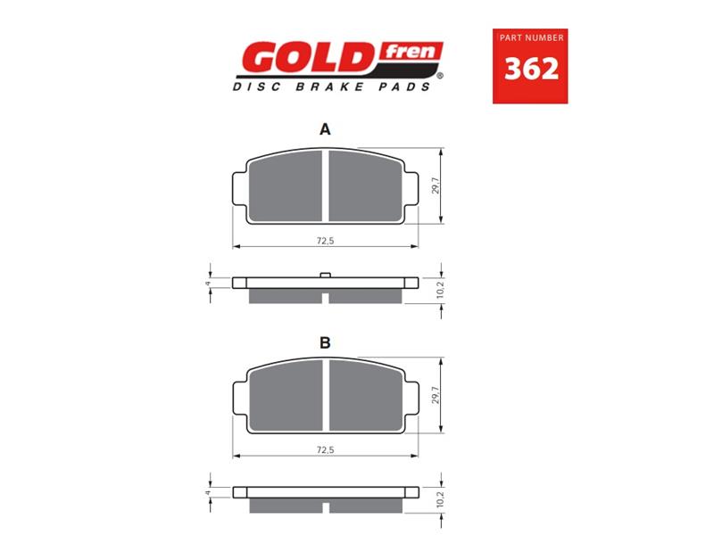 Zavorne ploščice GOLDFREN 362 S3