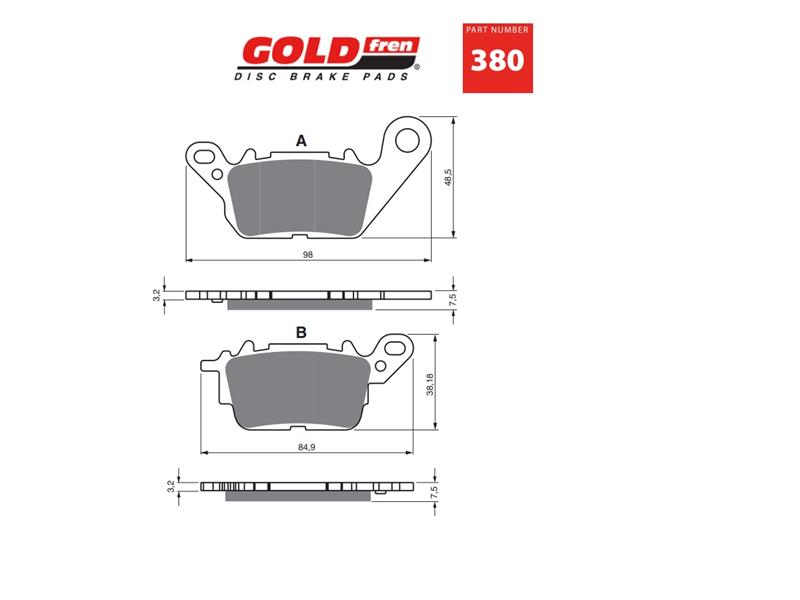 Zavorne ploščice GOLDFREN 380S3