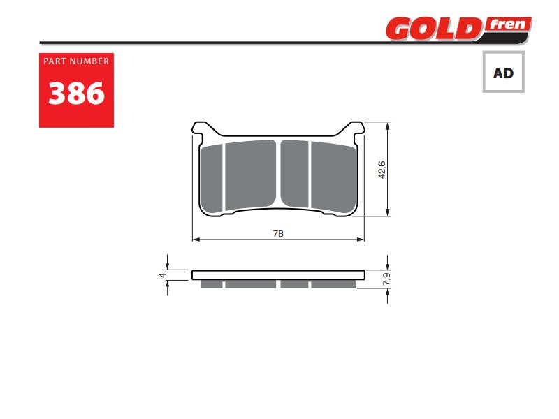 Zavorne ploščice GOLDFREN 386AD