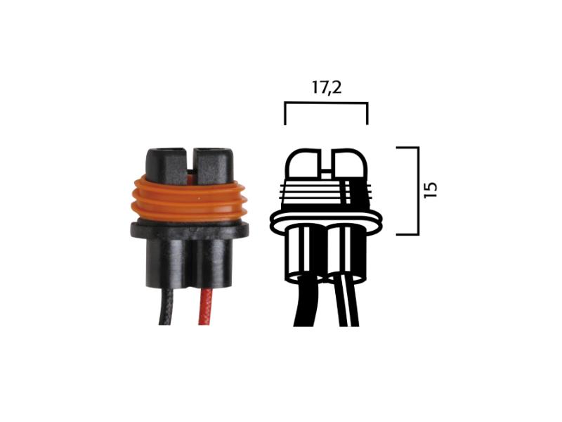 Grlo (držalo) žarnice H8/H9/H11 s kablom RMS