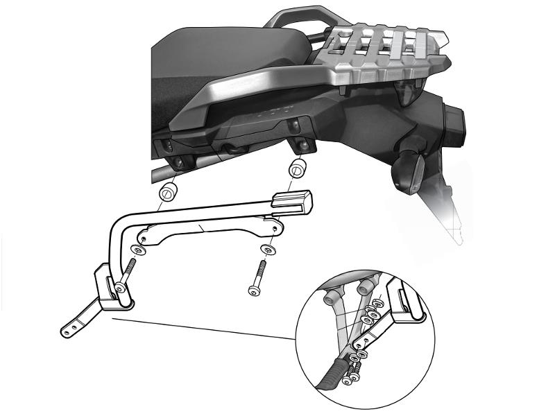 Nosilec kovčka SHAD 3P sistem za SUZUKI V-STROM DL 1000 l.14-19