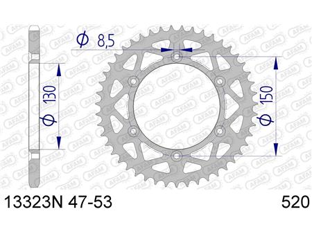 Alu zadnji zobnik AFAM 13323N-49 (520)
