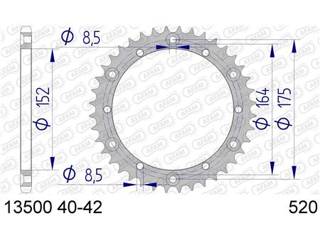 Alu zadnji zobnik AFAM 13500-40 (520)