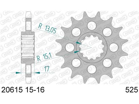 Sprednji zobnik AFAM 20615-16 (525)