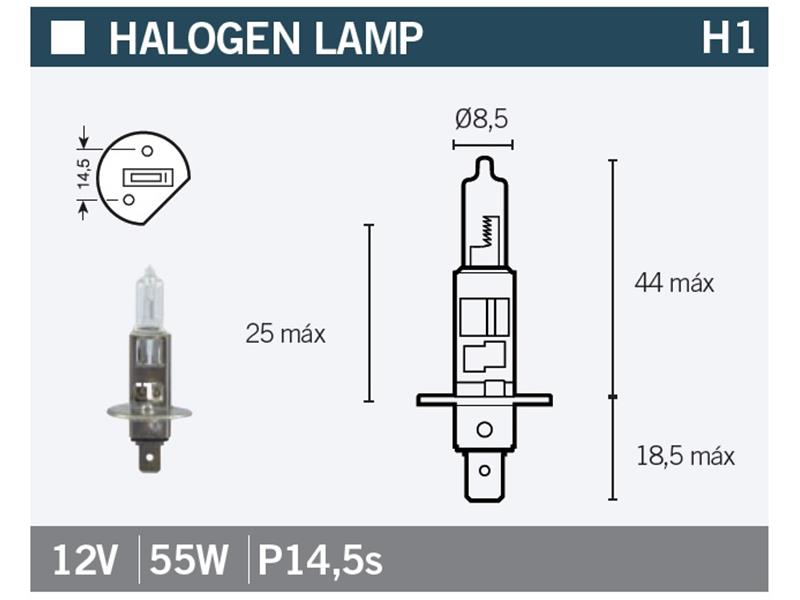 Žarnica Vicma H1 P14,5s 12V 55W