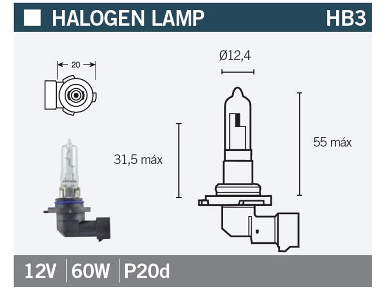 Žarnica Vicma HB3 P20d 12V 60W