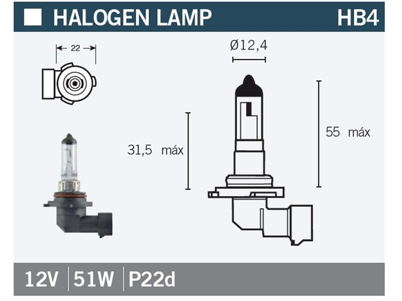 Žarnica Vicma HB4 P22d 12V 51W