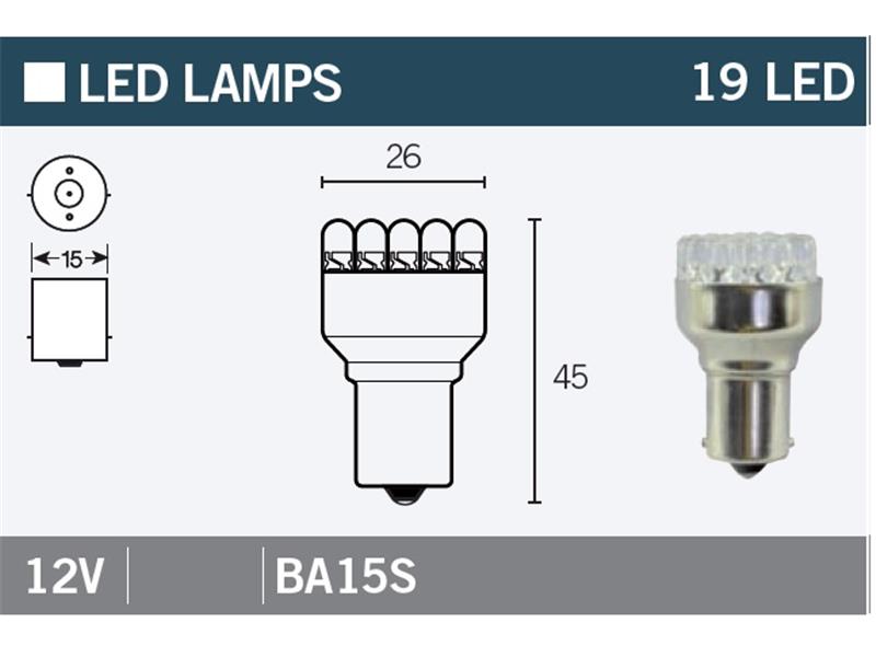 LED žarnica Vicma BA15S 12V 19LED