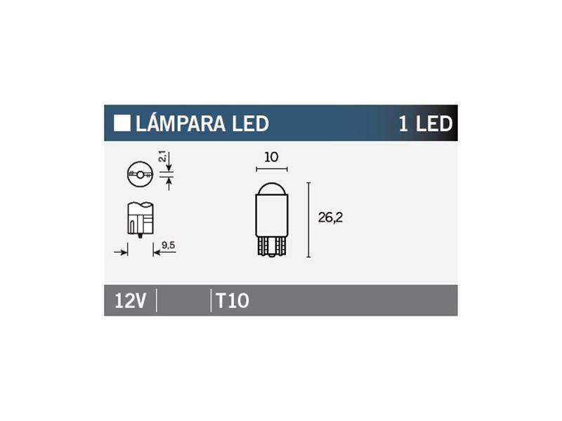 LED žarnica Vicma T10 12V 1LED (WY5W)
