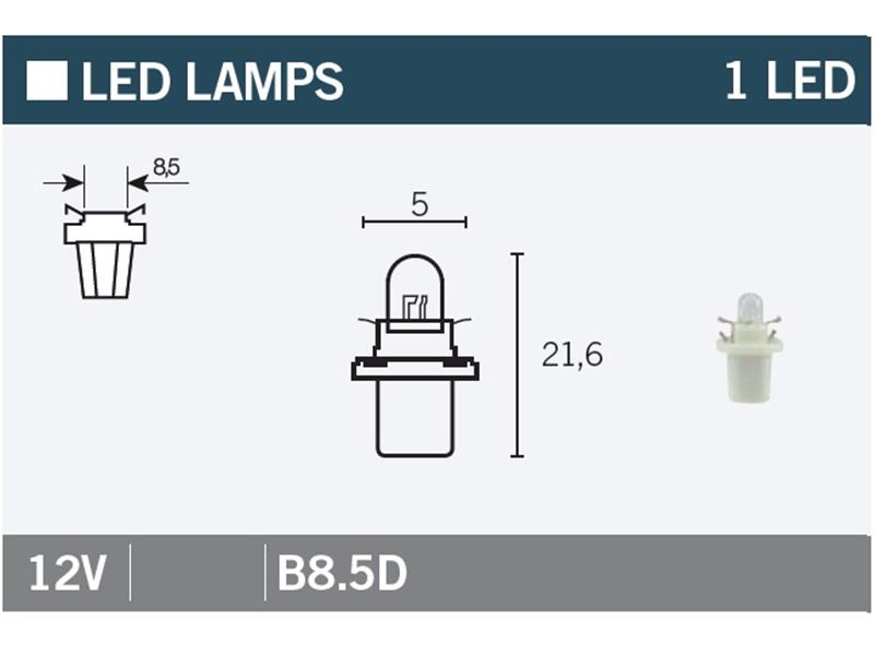 LED žarnica Vicma B8.5D 12V 1LED