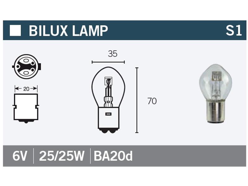Žarnica Vicma S1 BA20d 6V 25/25W