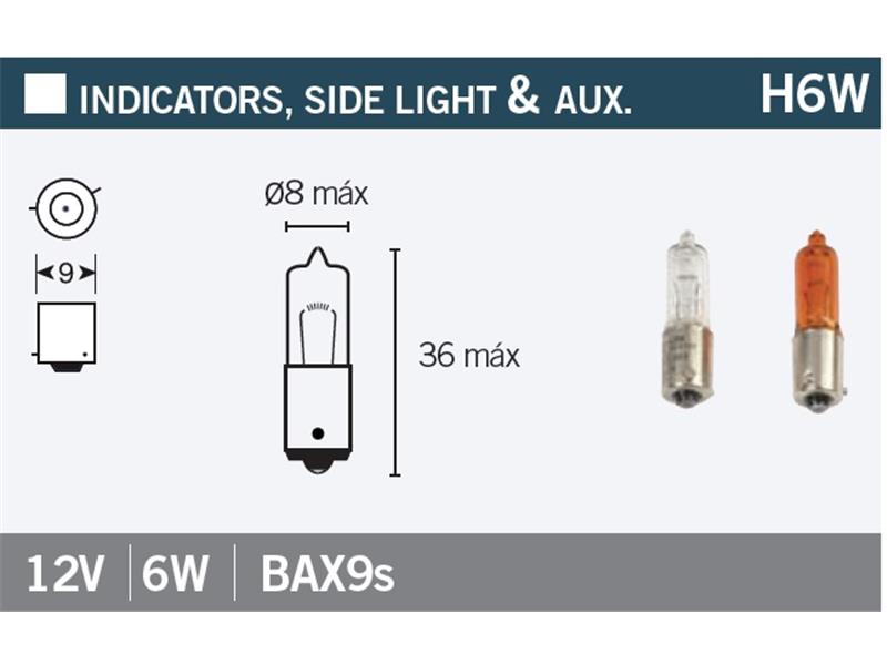 Žarnica Vicma H6W BAX9s 12V 6W