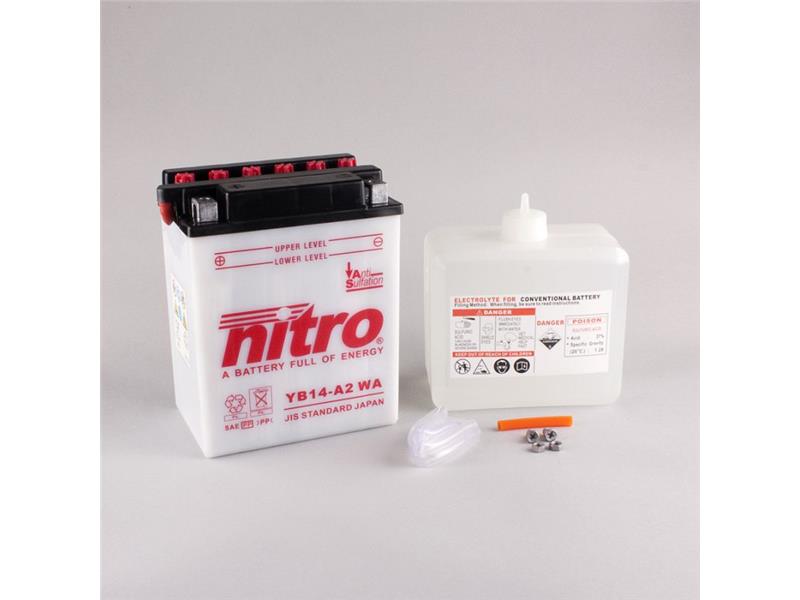Akumulator NITRO YB14-A2 WA s priloženo kislino