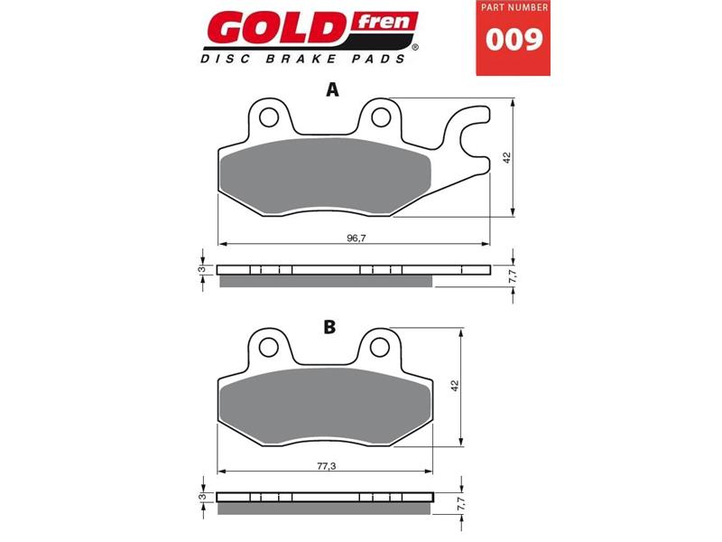 Zavorne ploščice GOLDFREN 009 S3