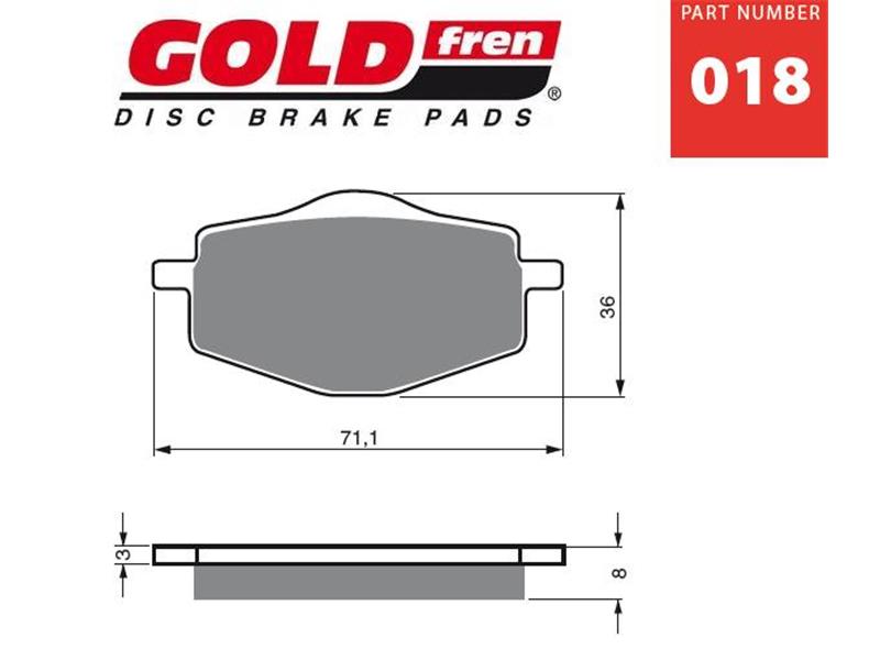 Zavorne ploščice GOLDFREN 018 S3