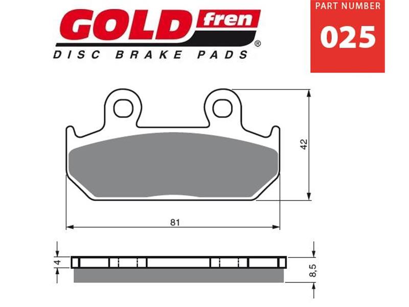 Zavorne ploščice GOLDFREN 025 S3