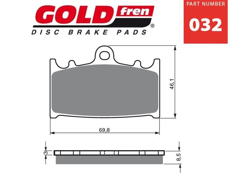 Zavorne ploščice GOLDFREN 032 S33