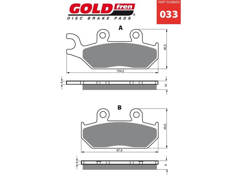 Zavorne ploščice GOLDFREN 033 S3