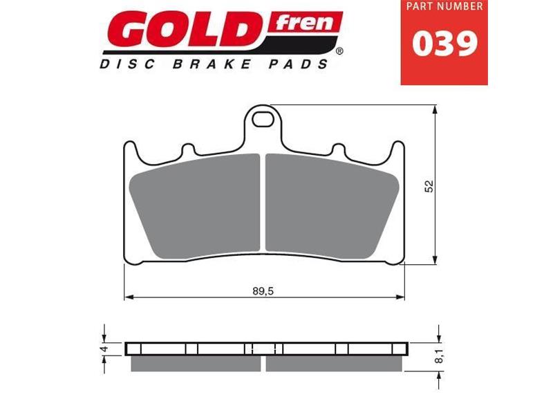 Zavorne ploščice GOLDFREN 039 S3