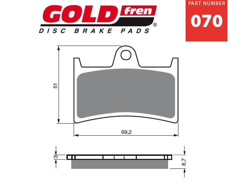 Zavorne ploščice GOLDFREN 070 S3