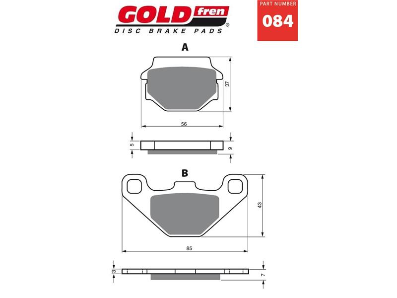 Zavorne ploščice GOLDFREN 084 K5