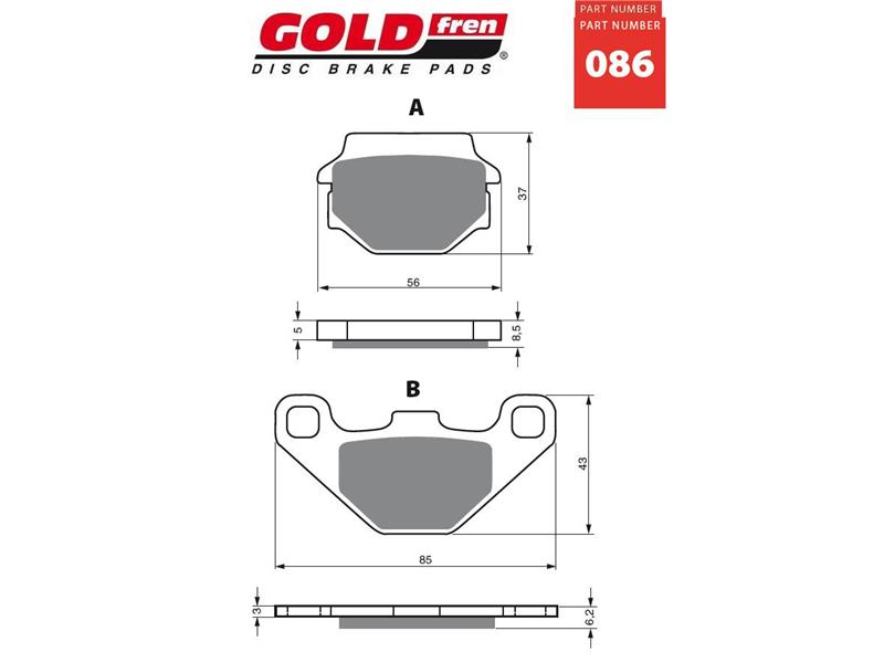 Zavorne ploščice GOLDFREN 086 AD