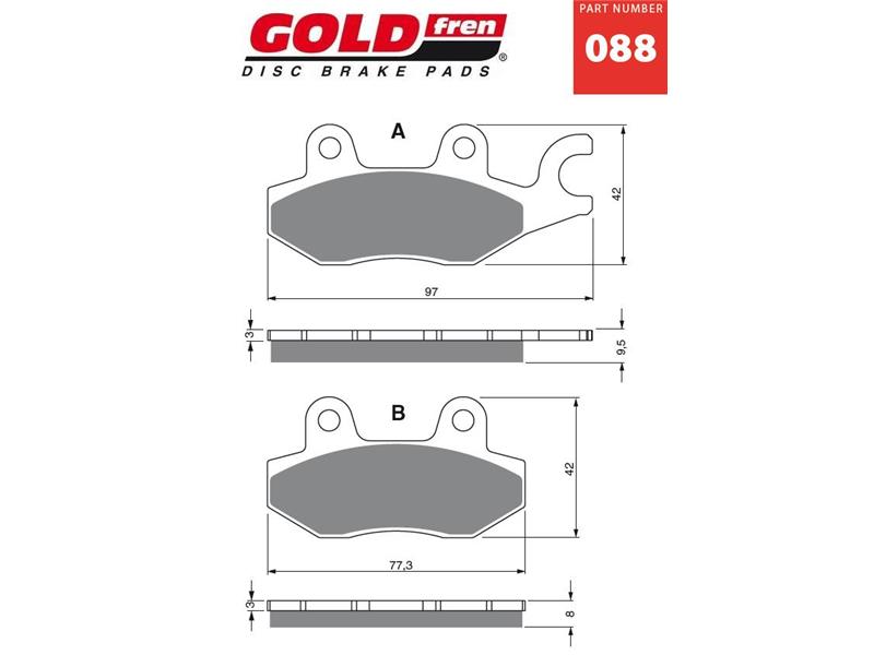 Zavorne ploščice GOLDFREN 088 K5