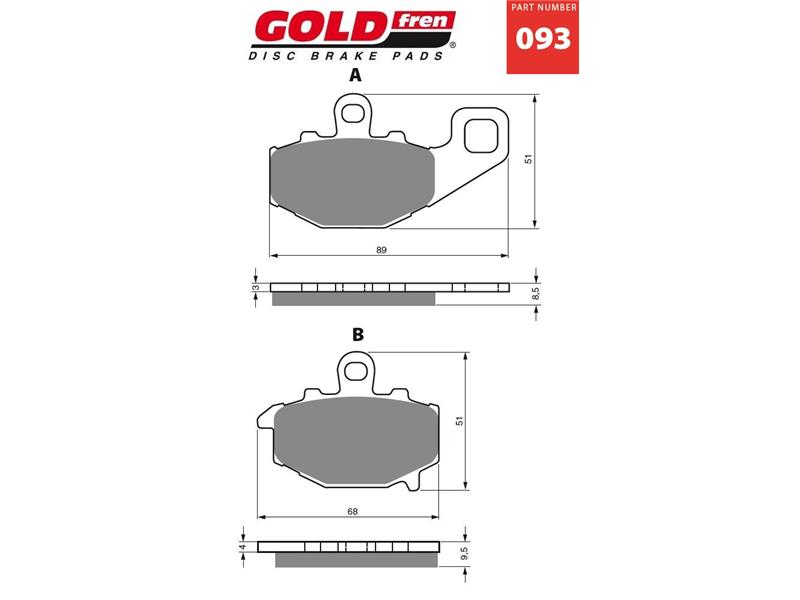 Zavorne ploščice GOLDFREN 093 S3