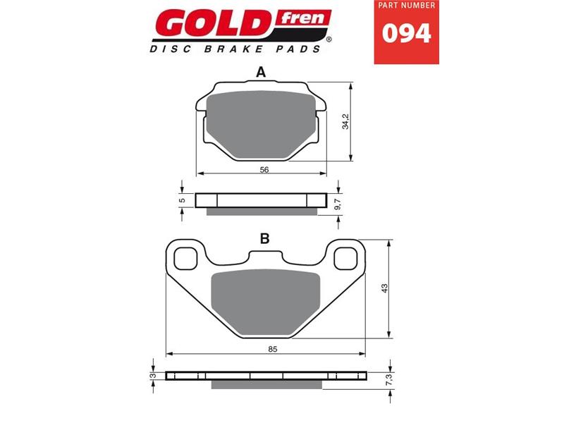 Zavorne ploščice GOLDFREN 094 K5