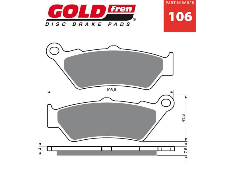 Zavorne ploščice GOLDFREN 106 S3