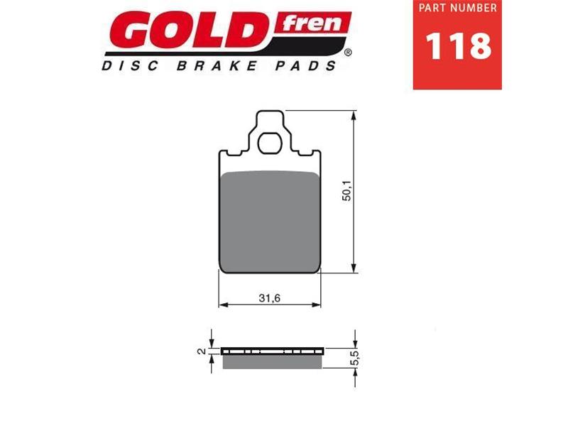 Zavorne ploščice GOLDFREN 118 AD