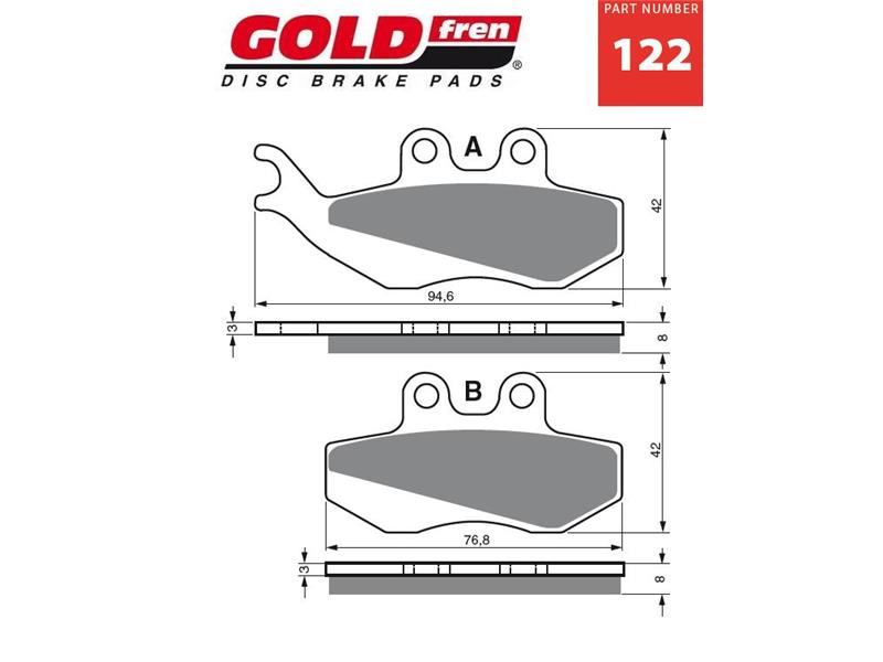 Zavorne ploščice GOLDFREN 122 S3