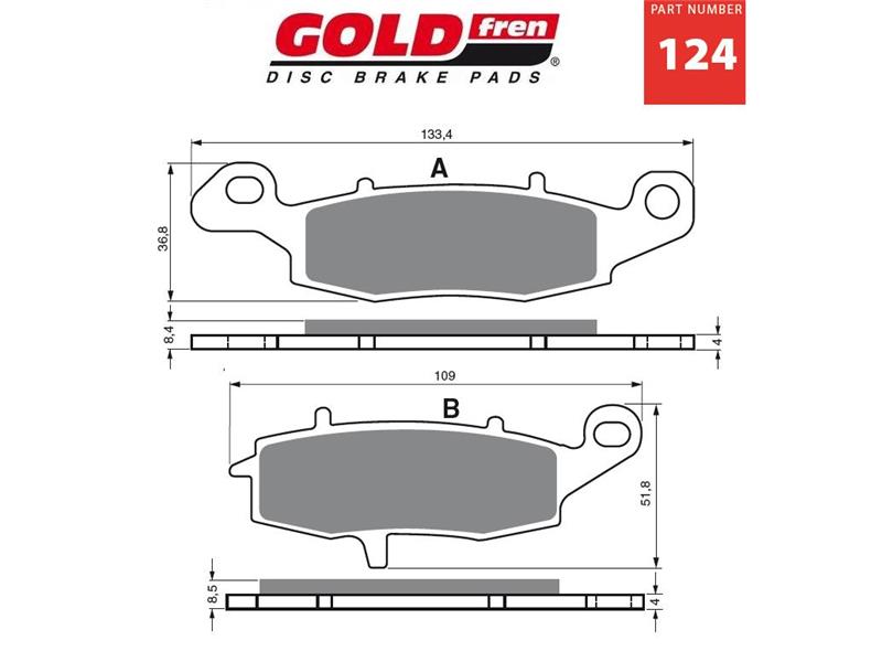 Zavorne ploščice GOLDFREN 124 AD