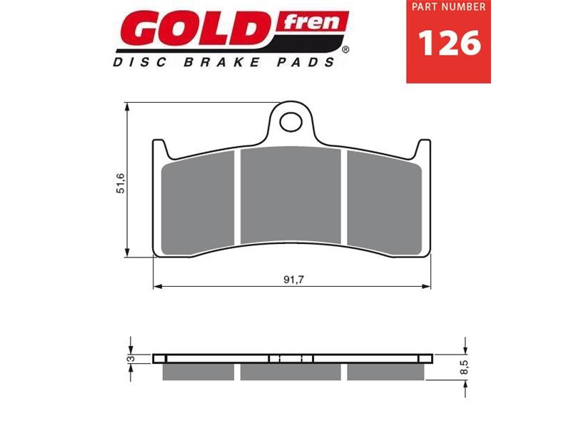 Zavorne ploščice GOLDFREN 126 S3