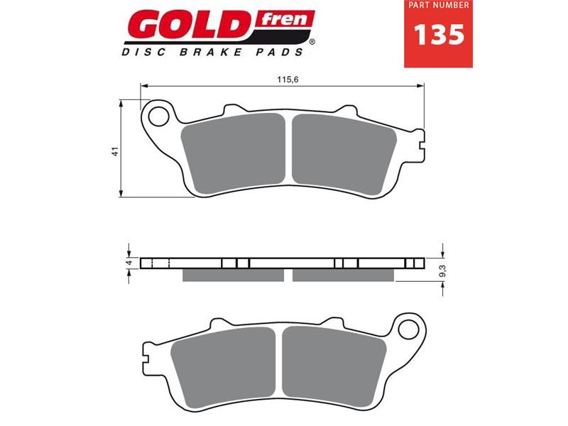 Zavorne ploščice GOLDFREN 135 S3