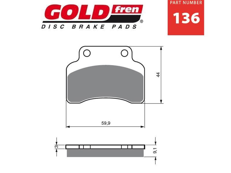 Zavorne ploščice GOLDFREN 136 S3